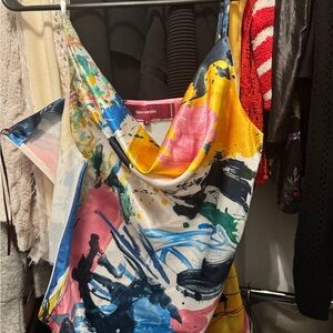 Sies Marjan Multicolor Abstract Women's Silk Blouse with side zipper